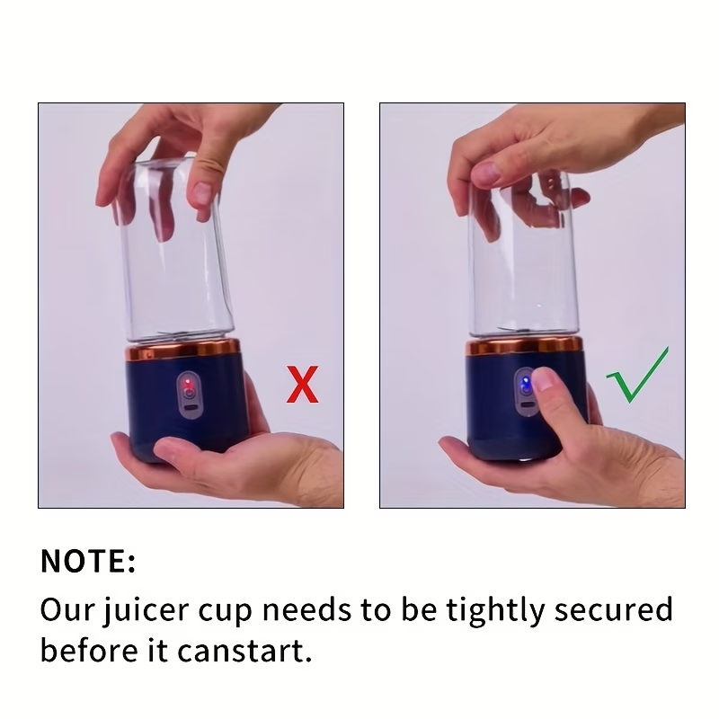 Portable Juicer, Available with 2 Or 1 Cup, USB Rechargeable Battery Juicer, Mini Blender