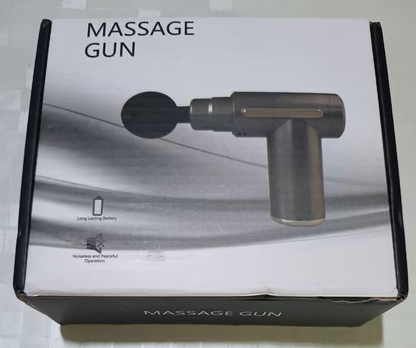 4-head Interchangeable Massage Gun with 6 Adjustable Settings, LCD Display, Low Noise, USB Rechargeable,